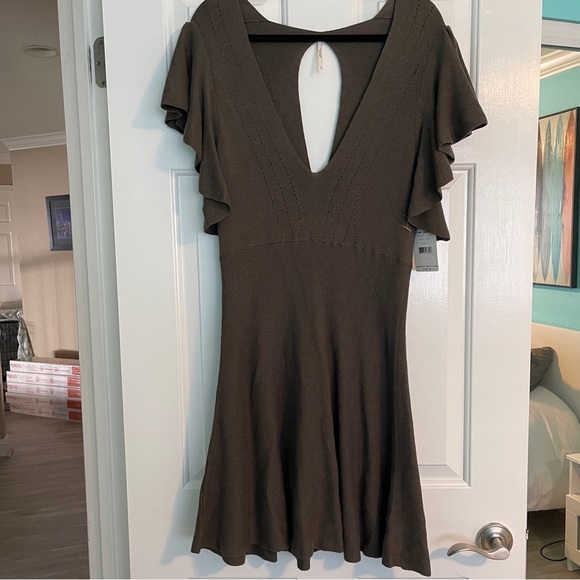 NWT FREE PEOPLE GREY KNIT MINI - Picture 2 of 5